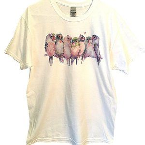 T Shirt Parrot Chick Baby Bird Standard Size Large White NEW NWOT